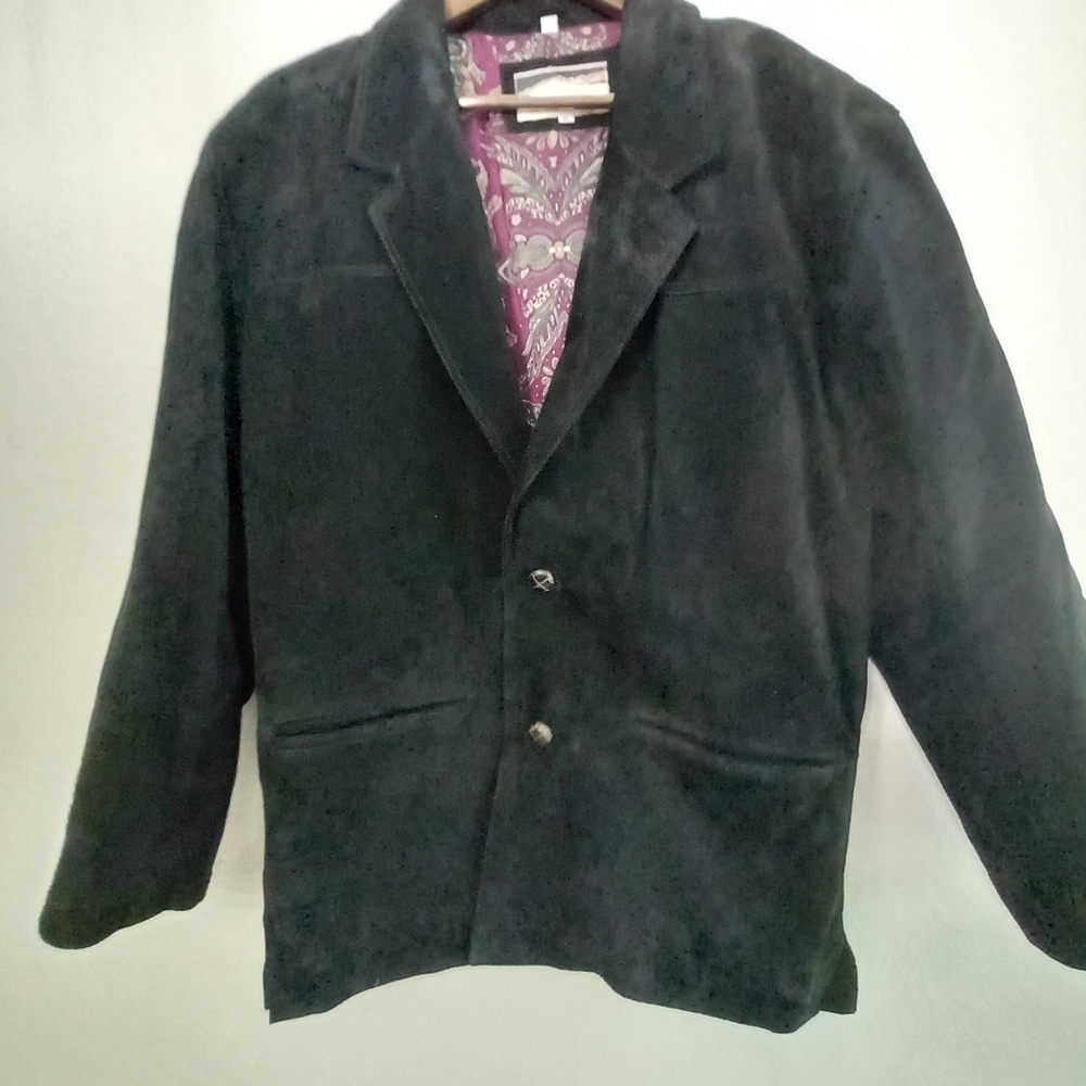 BOBBIO M Men's Black Suede Loud Lining Rodeo Jacket